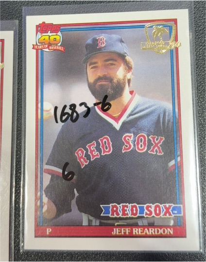 1991 Topps #605 Jeff Reardon — front
