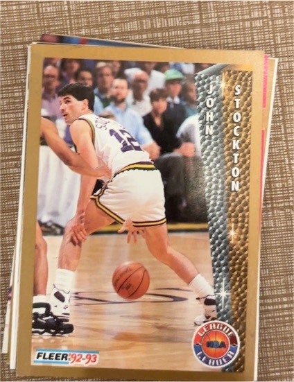 1992-93 Fleer #240 John Stockton — front