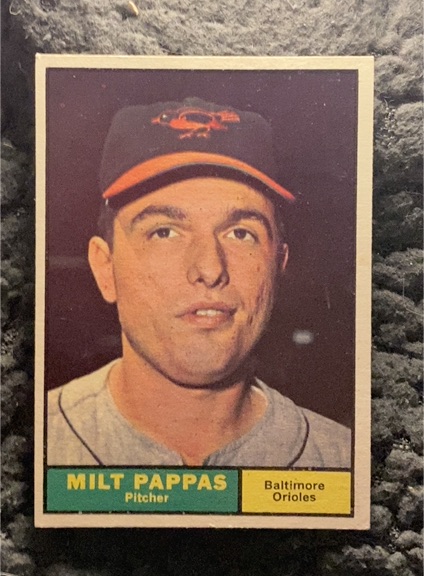 1961 Topps #295 Milt Pappas Baltimore Orioles — front