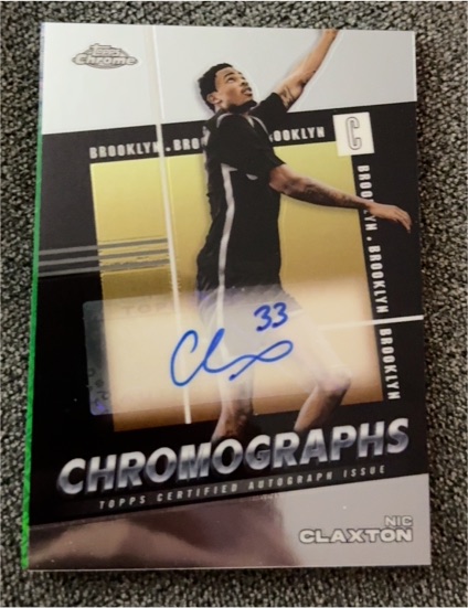2024-25 Topps Chrome #C-NC Nic Claxton Chromographs Autograph — front