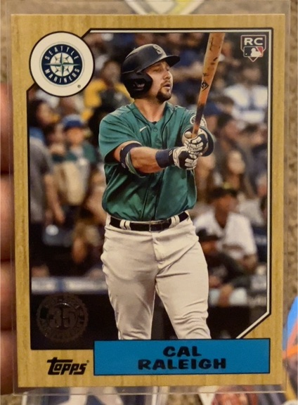 2022 Topps #T87-72 Cal Raleigh 1987 Topps Baseball 35th Anniversary — front