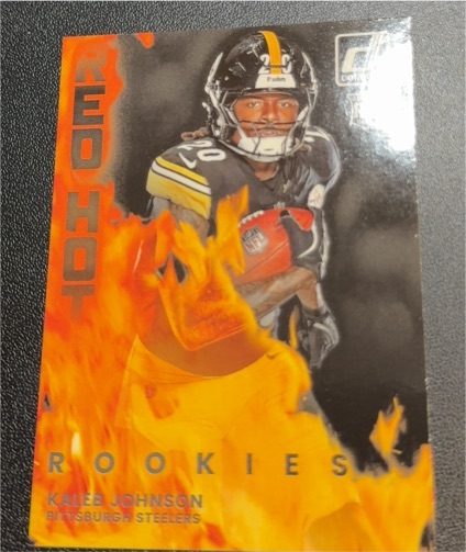 2025 Panini Donruss Red Hot Rookies #RHR-KLJ Kaleb Johnson — front