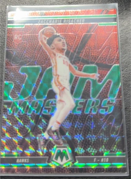 2024-25 Panini Mosaic #8 Zaccharie Risacher Jam Masters Mosaic Green — front