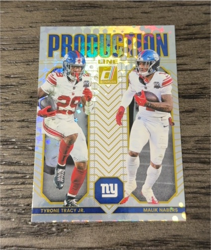 2025 Panini Donruss Production Line #Malik Nabers & Tyrone Tracy Jr. — front