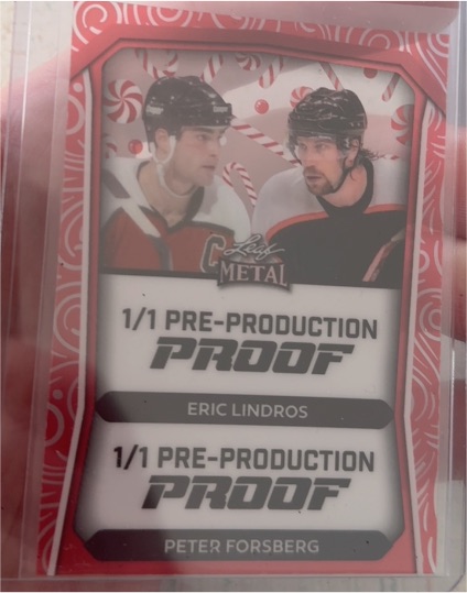 2024 Leaf Metal 1/1 Pre-Production Proof Eric Lindros Peter Forsberg — front