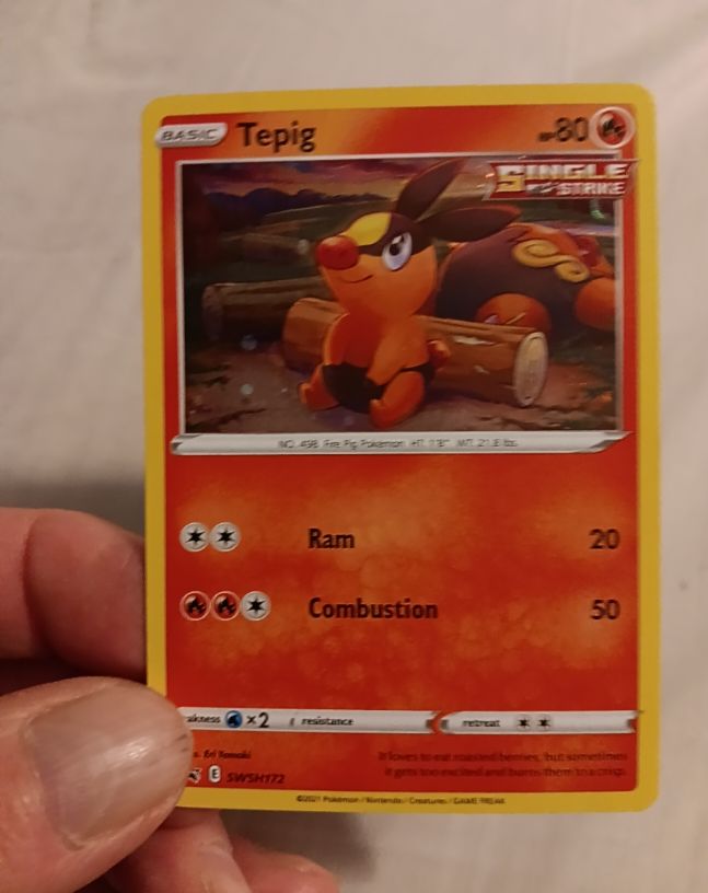 2021 Pokémon SWSH #172 Tepig — front