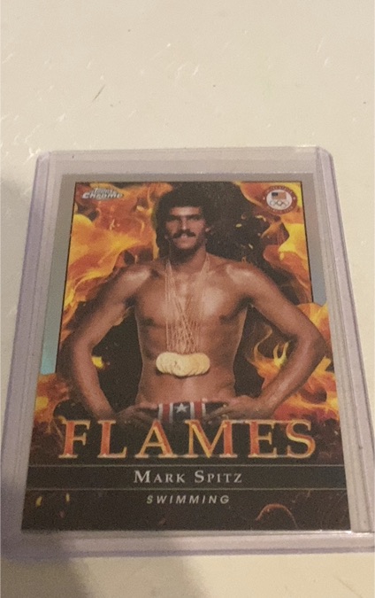 2024 Topps Chrome U.S. Olympics Flames #F-5 Mark Spitz — front