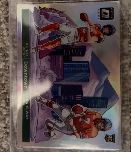 2024 Panini Donruss Optic Downtown Duos #13 Bo Nix/John Elway — front