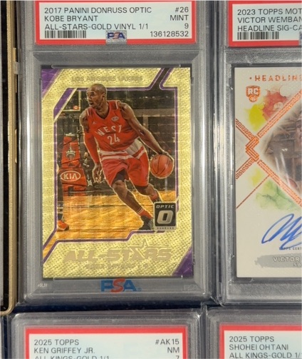 2017 Panini Donruss Optic #26 Kobe Bryant All-Stars Gold Vinyl 1/1 — front