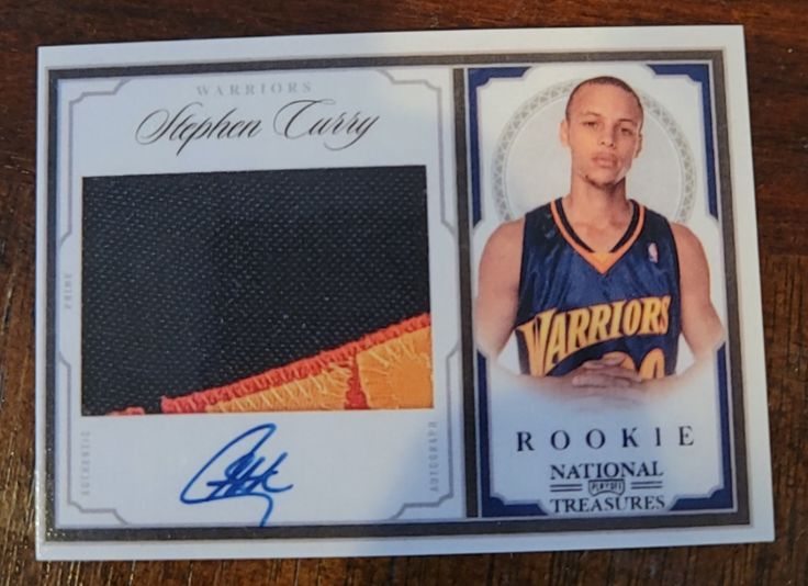 2009 Panini National Treasures #RPA Stephen Curry Rookie Patch Auto — front