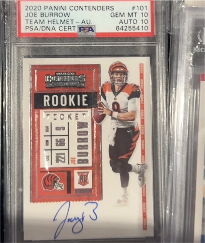 2020 Panini Contenders #101 Joe Burrow Rookie Ticket — front