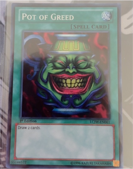1996 Yu-Gi-Oh! LCJW-EN061 Pot of Greed — front