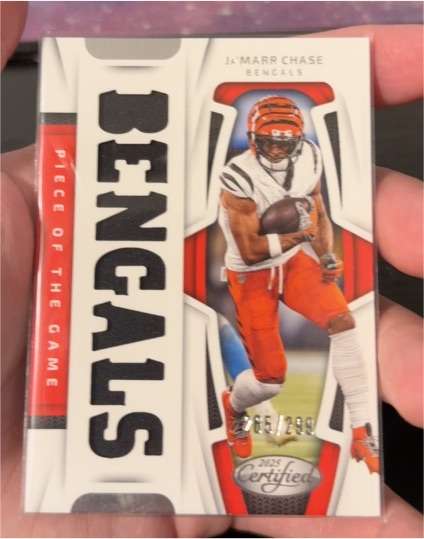 2025 Panini Certified Piece of the Game #POG-JMC Ja'Marr Chase — front