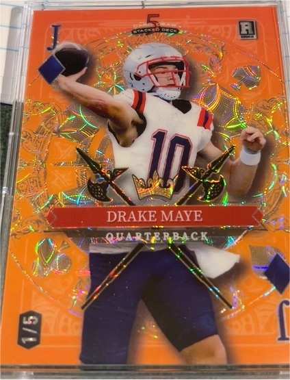 2024 Wild Card 5 Card Draw Stacked Deck #SDPD-DMN Drake Maye — front