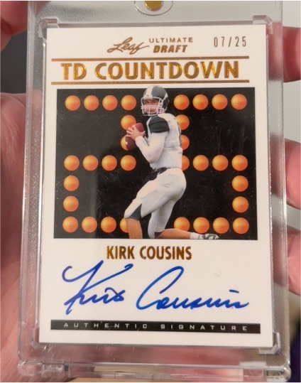 2012 Leaf Ultimate Draft TD Countdown #TDCJC2 Kirk Cousins — front