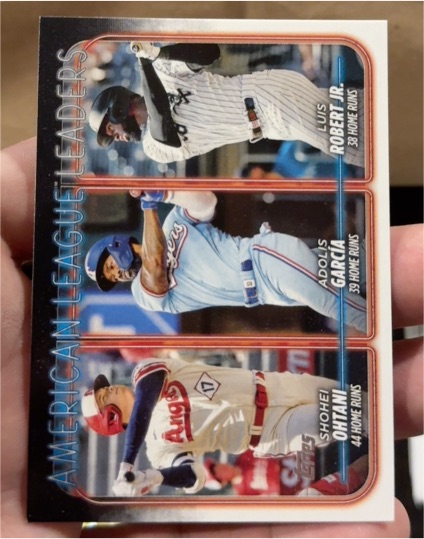2024 Topps #179 American League Leaders Shohei Ohtani / Adolis Garcia / Luis Robert Jr. — front