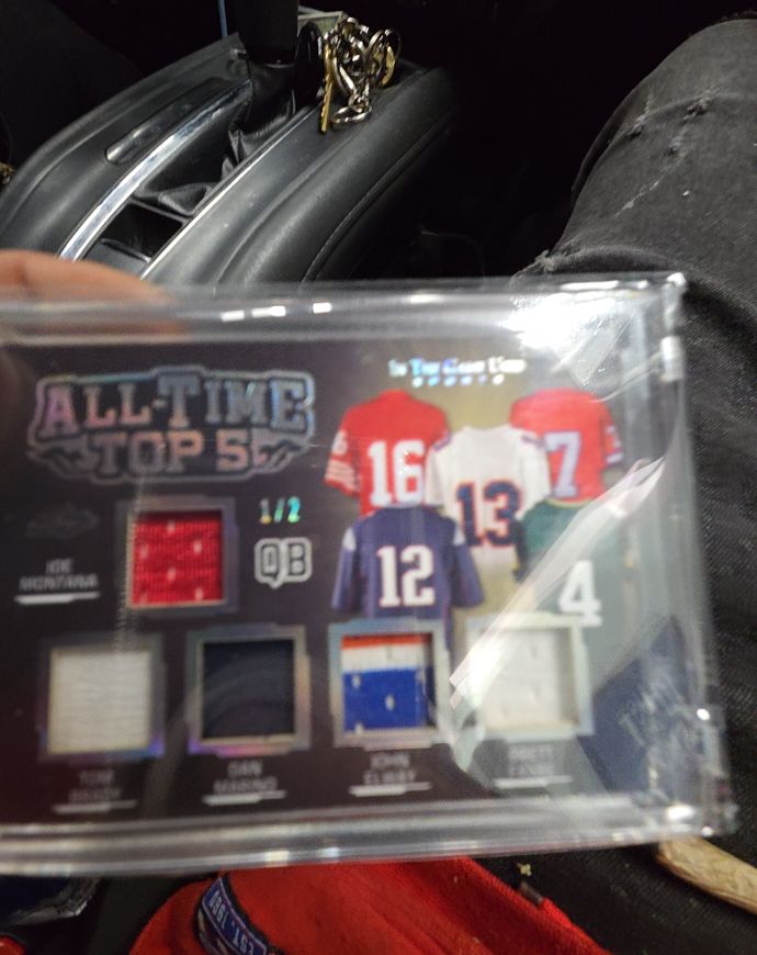 2024 In The Game All-Time Top 5 QB Patch Relic 1/2 Joe Montana Namath Marino Unitas — front