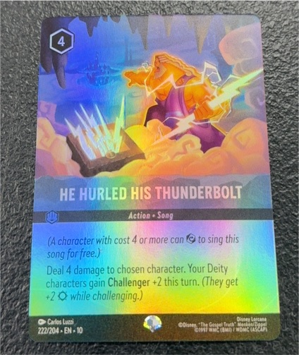 Disney Lorcana #222 He Hurled His Thunderbolt — front