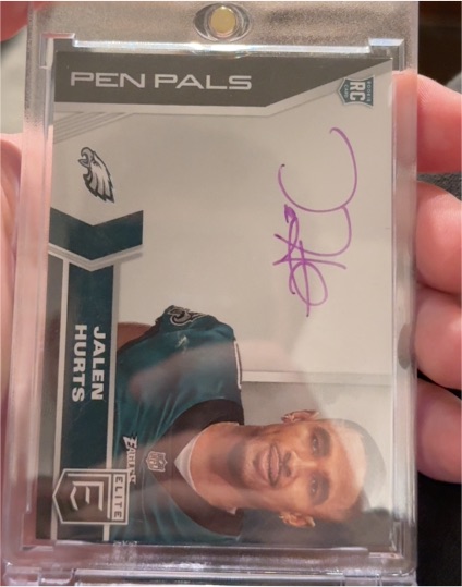 2020 Donruss Elite #PP25 Jalen Hurts Pen Pals RC — front