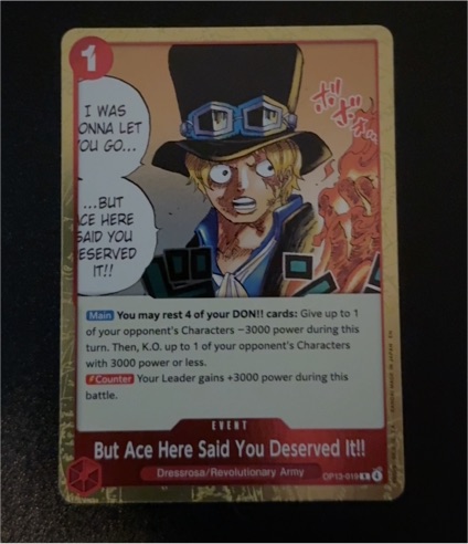 One Piece Card Game OP13-019 But Ace Here Said You Deserved It!! — front