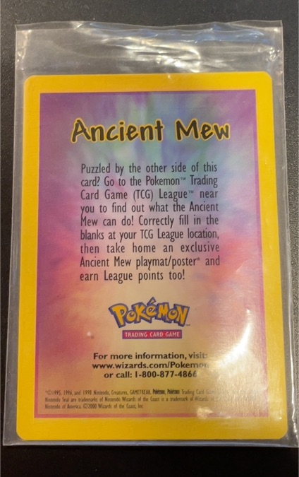 1999 Pokémon #2 Ancient Mew — front