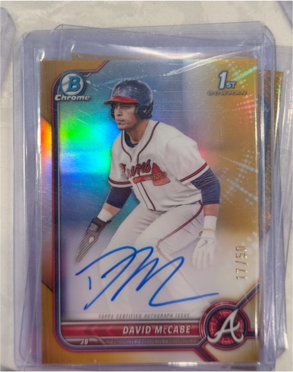 2022 Bowman Chrome 1st Bowman Yellow Refractor #/75 David McCabe — front