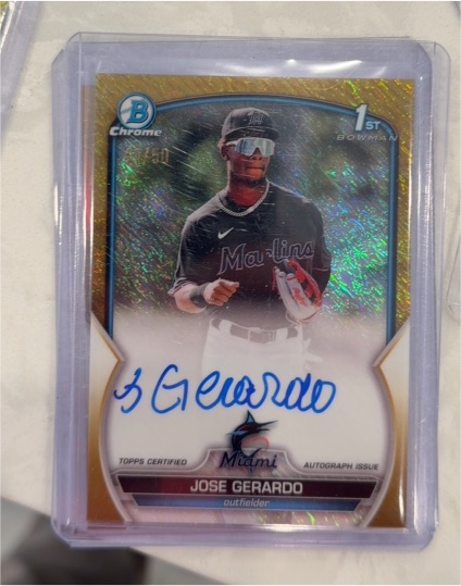2023 Bowman Chrome #CPA-JG Jose Gerardo — front