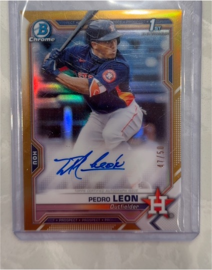 2021 Bowman Chrome #CPA-PL Pedro Leon — front