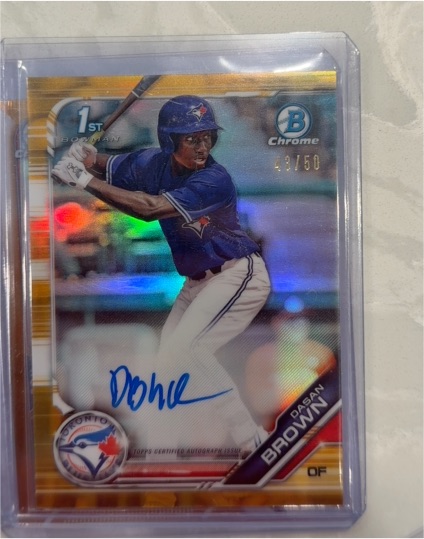 2019 Bowman Draft Chrome #CDA-DB Dasan Brown — front