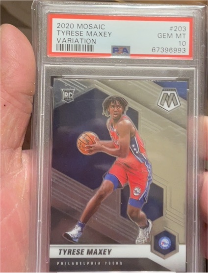 2020 Panini Mosaic #203 Tyrese Maxey Variation — front
