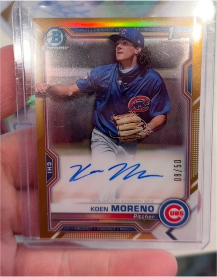 2021 Bowman Chrome #CPA-KMO Koen Moreno — front