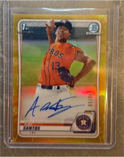 2020 Bowman Chrome #CDA-ASAN Alex Santos — front