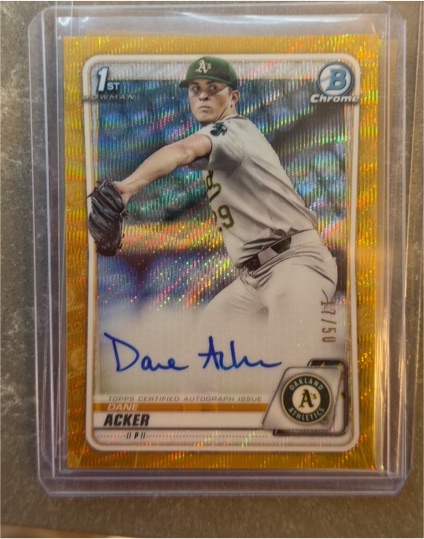 2020 Bowman Chrome Draft #BD-8 Dane Acker — front