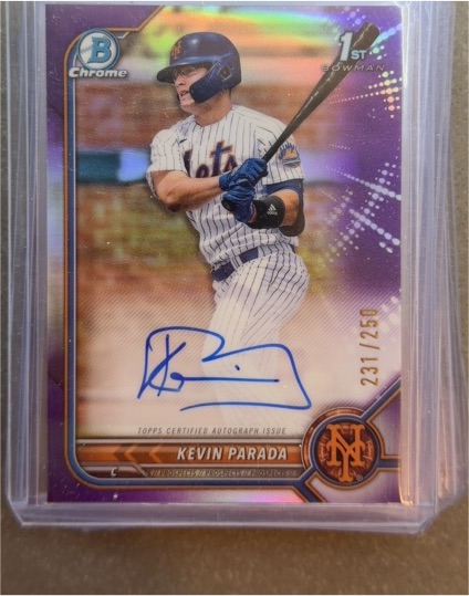 2022 Bowman Chrome Draft #CDA-KP Kevin Parada — front