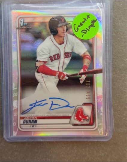 2020 Bowman Chrome Prospect Autographs #CPA-JD Jarren Duran — front