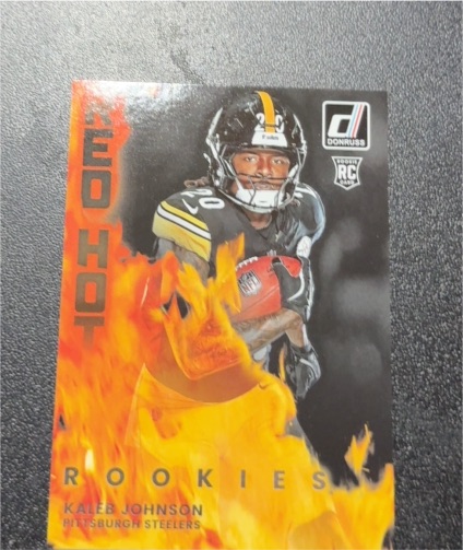 2025 Panini Donruss Red Hot Rookies #RHR-KLJ Kaleb Johnson — front