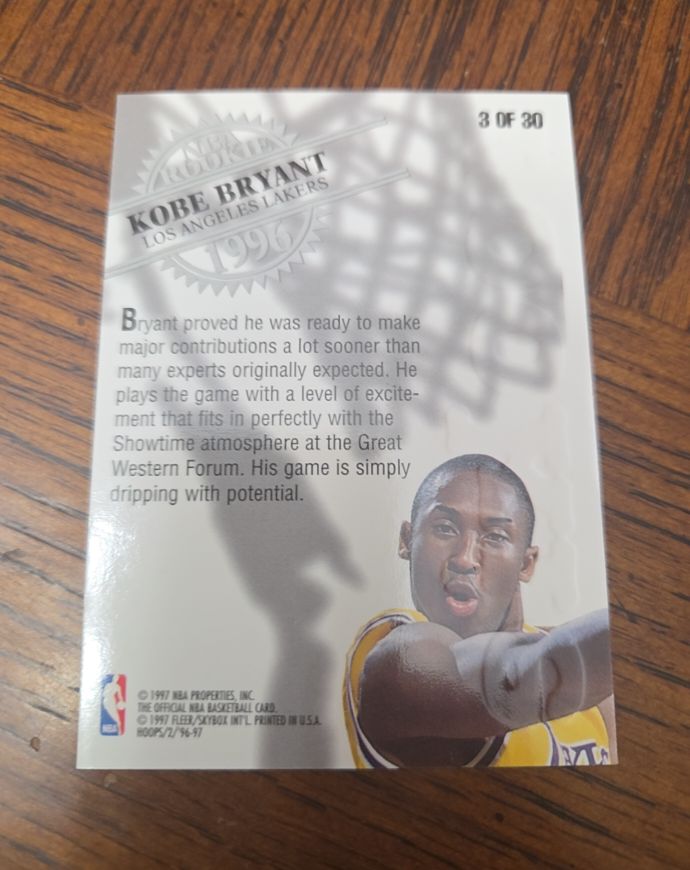 1996-97 Fleer Ultra All Rookie #3 Kobe Bryant — front