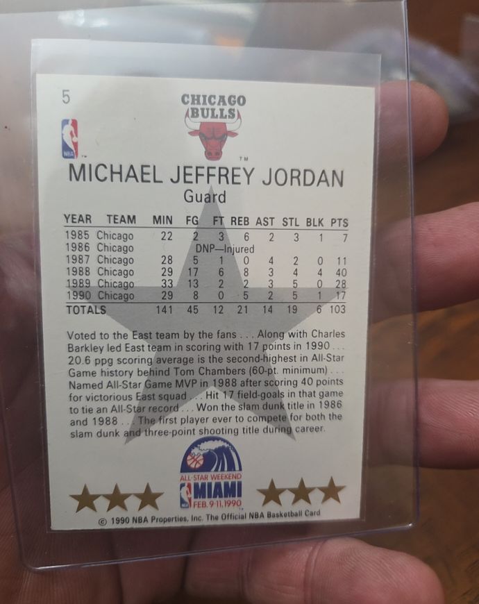 1990-91 NBA Hoops #5 Michael Jordan — front
