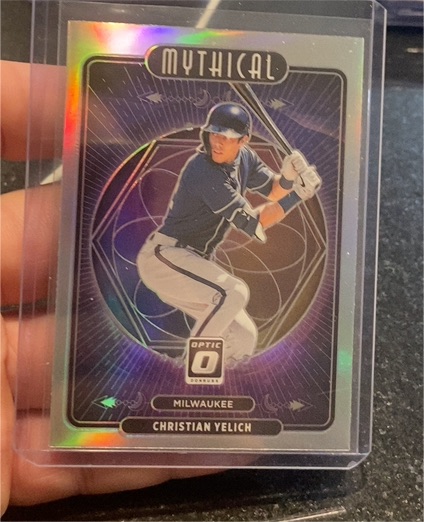2021 Donruss Optic #M3 Christian Yelich Mythical Silver Prizm Milwaukee Brewers — front