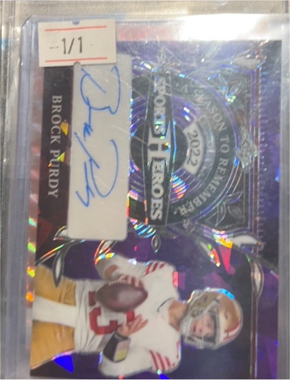 2024 Leaf Sports Heroes #1/1 Brock Purdy — front