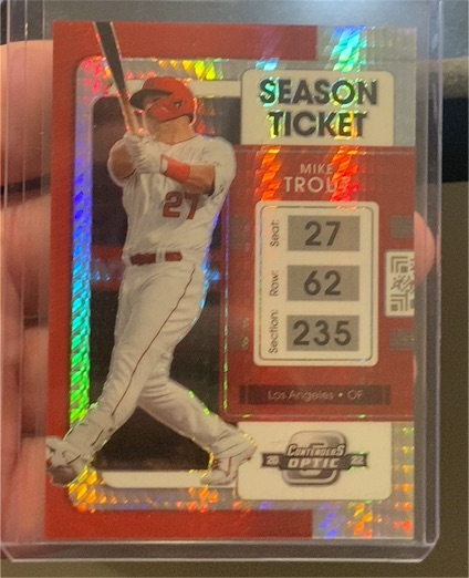 2022 Panini Chronicles Contenders Optic Season Ticket #5 Mike Trout — front