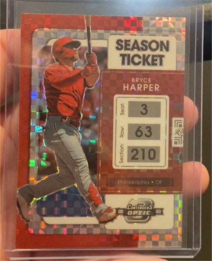 2022 Panini Chronicles Contenders Optic #25 Bryce Harper Season Ticket Chrome — front