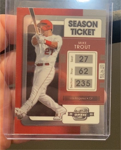 2022 Panini Chronicles Contenders Optic Season Ticket #5 Mike Trout — front