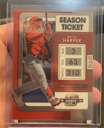 2022 Panini Chronicles Contenders Optic #25 Bryce Harper Season Ticket — front