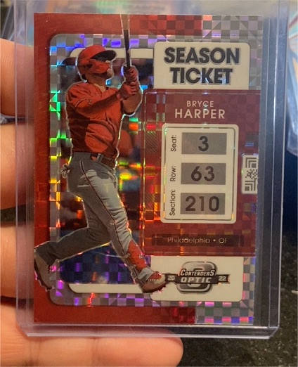 2022 Panini Chronicles Contenders Optic Season Ticket #ST-3 Bryce Harper — front