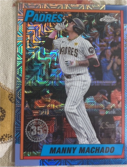 2025 Topps Series 1 #T90C-71 Manny Machado 1990 Topps Baseball 35th Anniversary Chrome — front