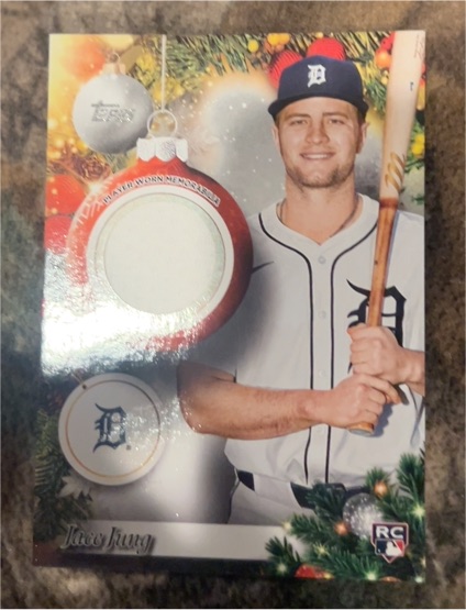 2025 Topps Holiday #PR-JJU Jace Jung Rookie Jersey Relic Detroit Tigers — front