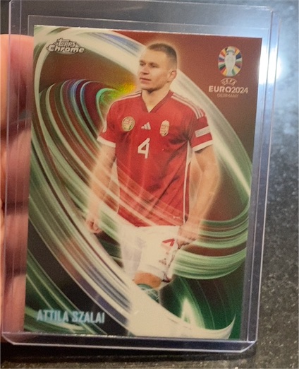 2024 Topps Chrome UEFA Euro Neon Nations #NN-13 Attila Szalai — front