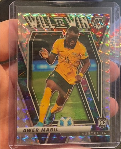 2021 Panini Mosaic World Cup #25 Awer Mabil Will to Win — front