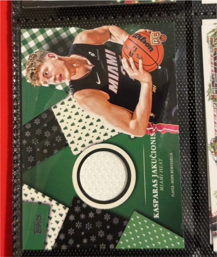 2025 Topps Holiday Kasparas Jakucionis #HR-?? Rookie Relic — front